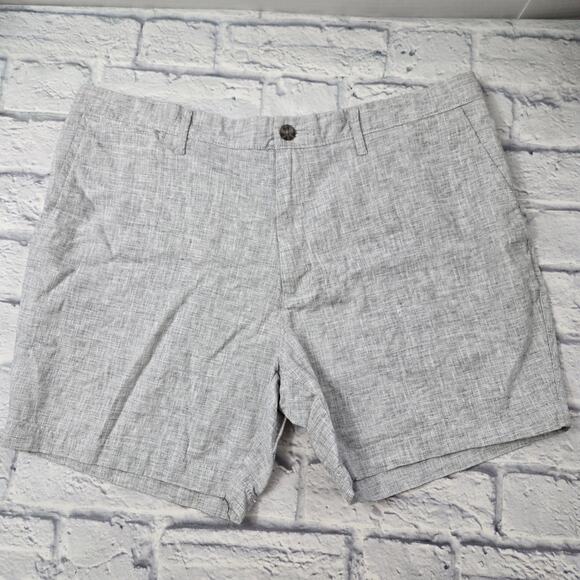 NWT Goodfellow Men's Linen Blend Shorts Gray Flat Front Every Wear Preppy sz 38 - Picture 1 of 9
